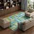 8' X 10' Teal Green And Ivory Geometric Washable Area Rug With UV Protection