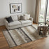 5' X 8' Brown Beige And Ivory Striped Washable Area Rug With UV Protection