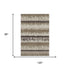 8' X 10' Brown Beige And Ivory Striped Washable Area Rug With UV Protection