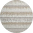 8' Ivory Beige And Gray Striped Washable Round Rug With UV Protection