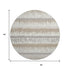 8' Ivory Beige And Gray Striped Washable Round Rug With UV Protection