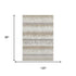 8' X 10' Ivory Beige And Gray Striped Washable Area Rug With UV Protection
