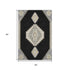 5' X 8' Black Beige And Gold Oriental Washable Area Rug With UV Protection