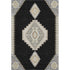 5' X 8' Black Beige And Gold Oriental Washable Area Rug With UV Protection