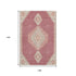 9' X 12' Blush Gray And Pink Oriental Washable Area Rug With UV Protection