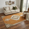 5' X 8' Copper Gold And Beige Oriental Washable Area Rug With UV Protection