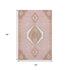 5' X 8' Pink Ivory And Gray Oriental Washable Area Rug With UV Protection