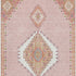 5' X 8' Pink Ivory And Gray Oriental Washable Area Rug With UV Protection