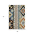 5' X 8' Black Copper And Gold Southwestern Washable Area Rug With UV Protection