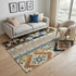 5' X 8' Black Copper And Gold Southwestern Washable Area Rug With UV Protection