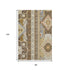 8' X 10' Brown Gray And Gold Southwestern Washable Area Rug With UV Protection