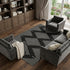 8' X 10' Black And Ivory Geometric Washable Area Rug With UV Protection