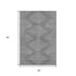 5' X 8' Charcoal And Silver Geometric Washable Area Rug With UV Protection