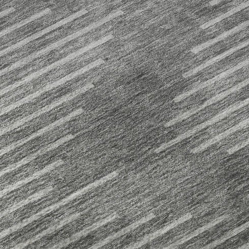 5' X 8' Charcoal And Silver Geometric Washable Area Rug With UV Protection