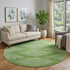8' Green And Ivory Geometric Washable Round Rug With UV Protection