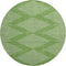 8' Green And Ivory Geometric Washable Round Rug With UV Protection