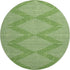 8' Green And Ivory Geometric Washable Round Rug With UV Protection