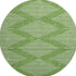 8' Green And Ivory Geometric Washable Round Rug With UV Protection