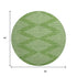 8' Green And Ivory Geometric Washable Round Rug With UV Protection