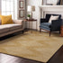 9' X 12' Gold And Ivory Geometric Washable Area Rug With UV Protection