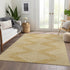 9' X 12' Gold And Ivory Geometric Washable Area Rug With UV Protection