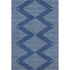 5' X 8' Navy Blue And Ivory Geometric Washable Area Rug With UV Protection