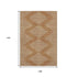 9' X 12' Rust And Beige Geometric Washable Area Rug With UV Protection