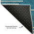 8' Teal And Ivory Geometric Washable Round Rug With UV Protection
