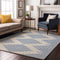 8' X 10' Ivory And Navy Blue Geometric Washable Area Rug With UV Protection