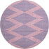 8' Pink And Navy Blue Geometric Washable Round Rug With UV Protection