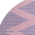 8' Pink And Navy Blue Geometric Washable Round Rug With UV Protection
