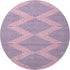 8' Pink And Navy Blue Geometric Washable Round Rug With UV Protection