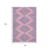 8' X 10' Pink And Navy Blue Geometric Washable Area Rug With UV Protection