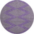 8' Purple And Lime Green Geometric Washable Round Rug With UV Protection