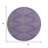 8' Purple And Lime Green Geometric Washable Round Rug With UV Protection