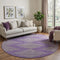 8' Purple And Lime Green Geometric Washable Round Rug With UV Protection