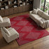 8' X 10' Red And Gray Geometric Washable Area Rug With UV Protection