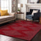 8' X 10' Red And Gray Geometric Washable Area Rug With UV Protection