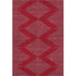 8' X 10' Red And Gray Geometric Washable Area Rug With UV Protection