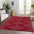 8' X 10' Red And Gray Geometric Washable Area Rug With UV Protection