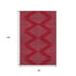 8' X 10' Red And Gray Geometric Washable Area Rug With UV Protection