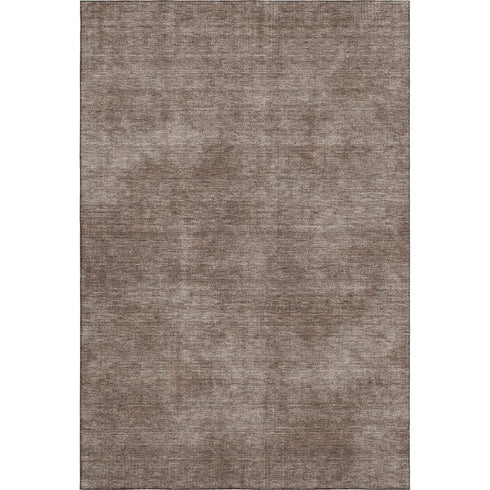 5' X 8' Brown And Taupe Abstract Washable Area Rug With UV Protection