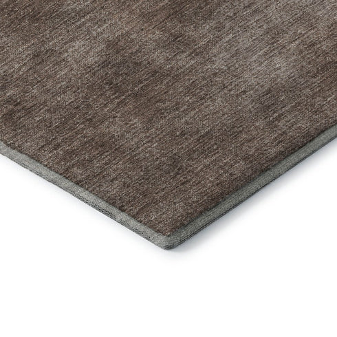 5' X 8' Brown And Taupe Abstract Washable Area Rug With UV Protection