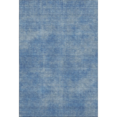 5' X 8' Blue And Gray Abstract Washable Area Rug With UV Protection