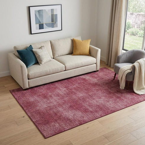 5' X 8' Burgundy And Blush Abstract Washable Area Rug With UV Protection