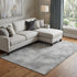 8' X 10' Gray And Silver Abstract Washable Area Rug With UV Protection