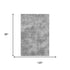 8' X 10' Gray And Silver Abstract Washable Area Rug With UV Protection