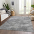 8' X 10' Gray And Silver Abstract Washable Area Rug With UV Protection