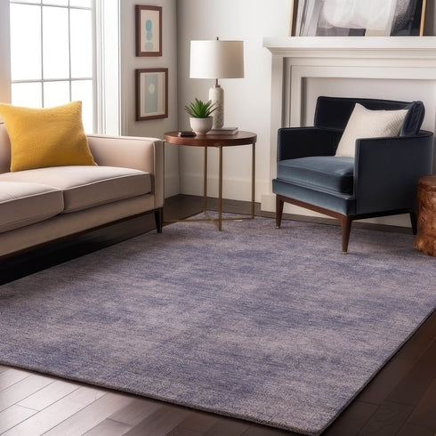 9' X 12' Purple And Lavender Abstract Washable Area Rug With UV Protection