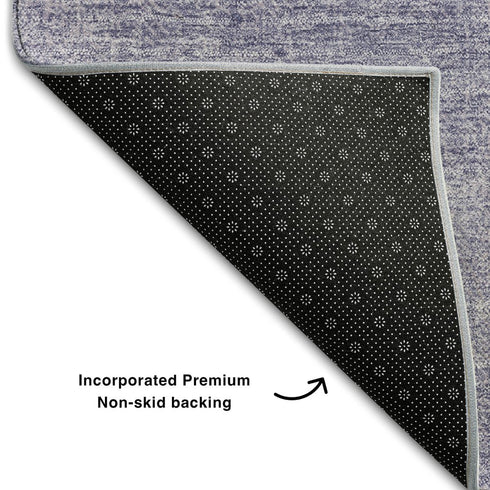 9' X 12' Purple And Lavender Abstract Washable Area Rug With UV Protection